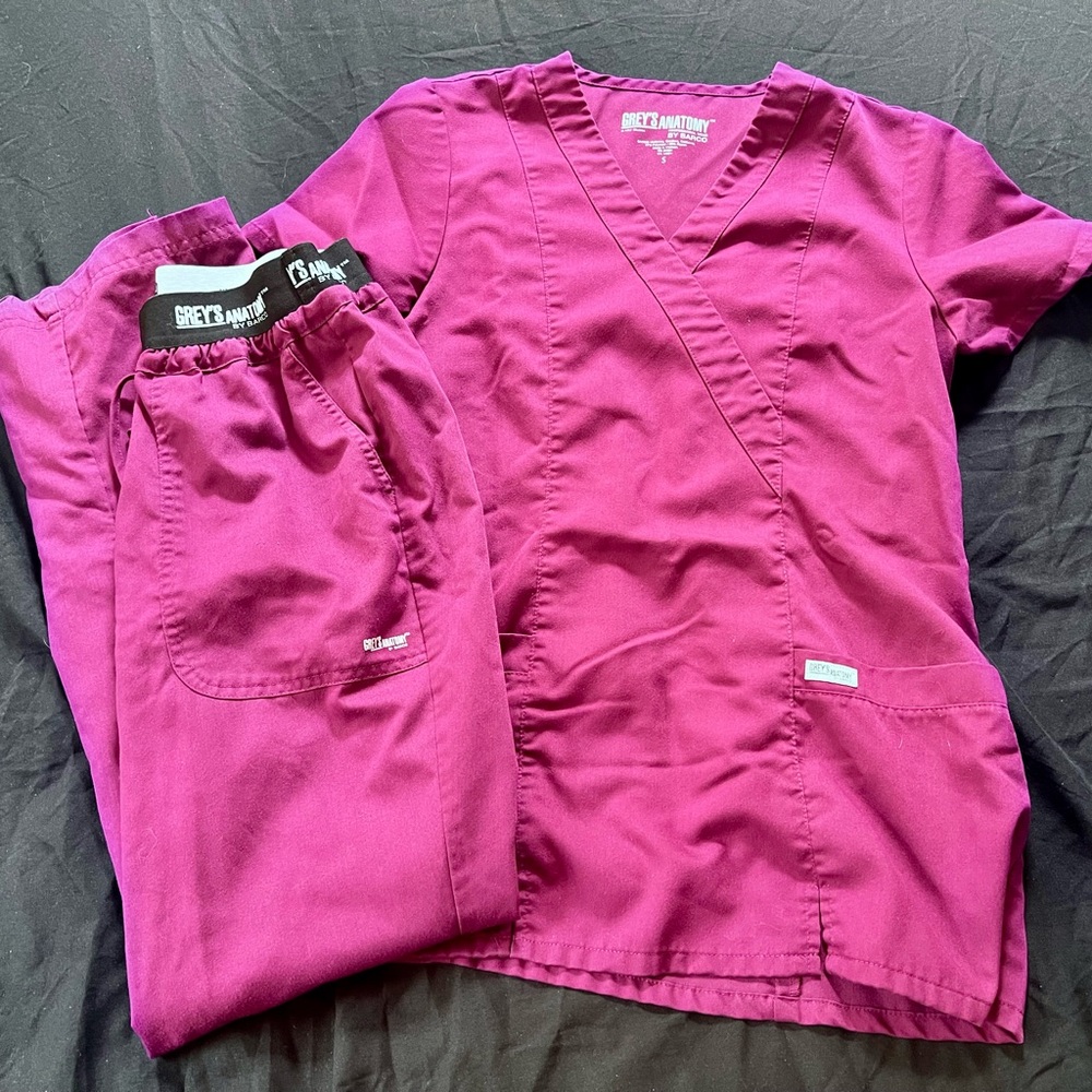 Grey's Anatomy Maroon Scrub Set